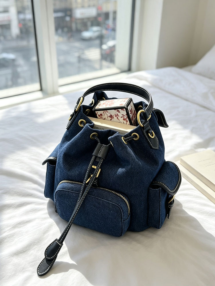 Luxury Bags Denim - Damski plecak w kolorze denim blue
